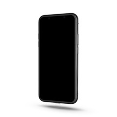 New smartphone. Phone Isolated on white background. Cell phone with touchscreen. Black modern realistic phone. Mockup phone in EPS 10 file.