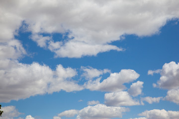 spring sky with white clouds and blue sky.