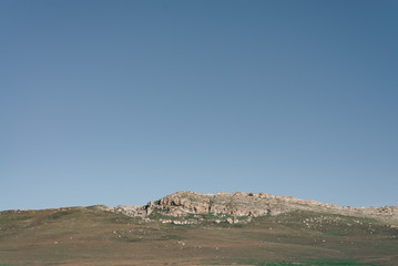 Rocky mountains with blue sky in Crimea