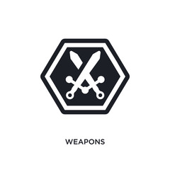 weapons isolated icon. simple element illustration from signs concept icons. weapons editable logo sign symbol design on white background. can be use for web and mobile