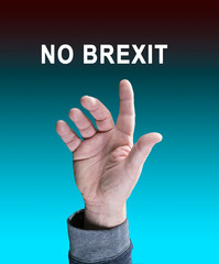 No Brexit - Symbolfoto mit Hand