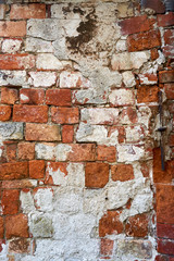 old repaired wall with brick texture
