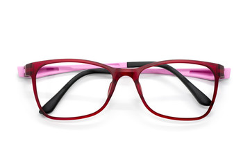 Modern fashionable spectacles isolated on white background, Perfect reflection, Glasses