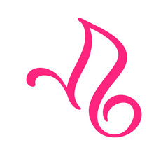 Hand drawn calligraphy logo of butterfly. Beauty cosmetic concept. Ecology vector element. Illustration eco icon design for wedding and Holiday Day, greeting card