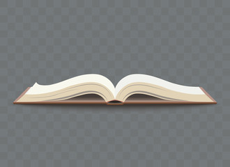 Opened book with blank pages. School education illustration vector
