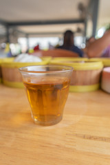 close up of Morning tea in dim sum restaurant at Southern Thailand