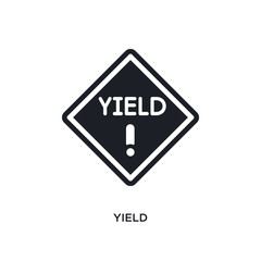 yield isolated icon. simple element illustration from traffic signs concept icons. yield editable logo sign symbol design on white background. can be use for web and mobile