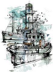 Kutter und Schlepper