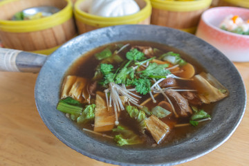 Bak kut teh or meat bone tea, delicious soup in southern of Thailand