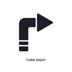 turn right isolated icon. simple element illustration from ultimate glyphicons concept icons. turn right editable logo sign symbol design on white background. can be use for web and mobile