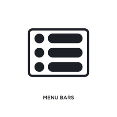 menu bars isolated icon. simple element illustration from ultimate glyphicons concept icons. menu bars editable logo sign symbol design on white background. can be use for web and mobile