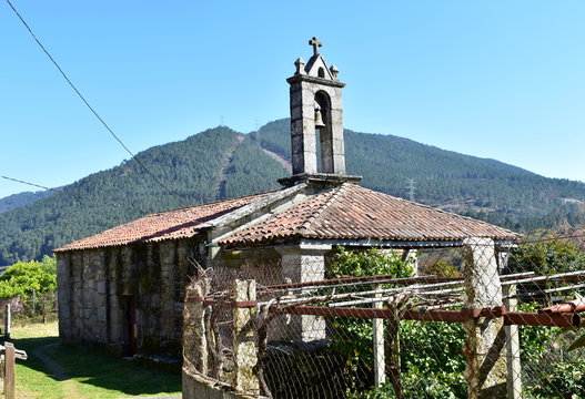 Pre-Romanesque Visigothic Landmark. San Xes de Francelos medieval Chapel. Ribadavia, Spain.