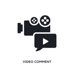 video comment isolated icon. simple element illustration from ultimate glyphicons concept icons. video comment editable logo sign symbol design on white background. can be use for web and mobile