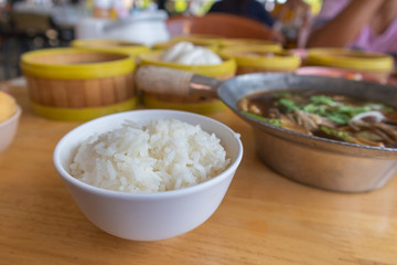 Bak kut teh or meat bone tea, delicious soup in southern of Thailand