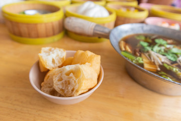 Bak kut teh or meat bone tea, delicious soup in southern of Thailand
