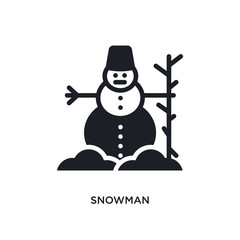 snowman isolated icon. simple element illustration from winter concept icons. snowman editable logo sign symbol design on white background. can be use for web and mobile