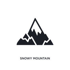 snowy mountain isolated icon. simple element illustration from winter concept icons. snowy mountain editable logo sign symbol design on white background. can be use for web and mobile