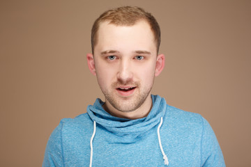 emotional man posing on the camera