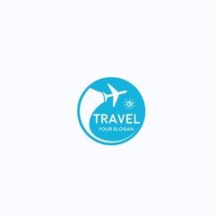 Travel Logo plane sun