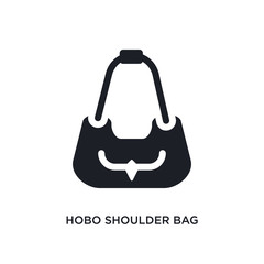 hobo shoulder bag isolated icon. simple element illustration from woman clothing concept icons. hobo shoulder bag editable logo sign symbol design on white background. can be use for web and mobile