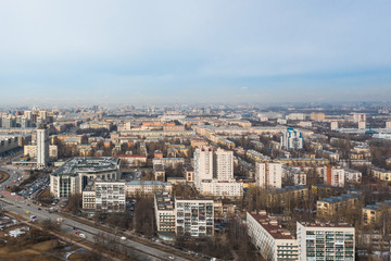 Fototapeta premium View from a height, with typical residential buildings.