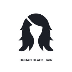 human black hair isolated icon. simple element illustration from woman clothing concept icons. human black hair editable logo sign symbol design on white background. can be use for web and mobile