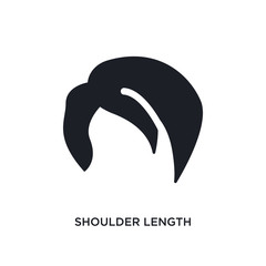 shoulder length isolated icon. simple element illustration from woman clothing concept icons. shoulder length editable logo sign symbol design on white background. can be use for web and mobile