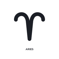 aries isolated icon. simple element illustration from zodiac concept icons. aries editable logo sign symbol design on white background. can be use for web and mobile