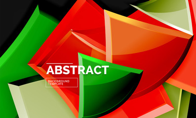 Glossy squares and triangles geometric backgrounds