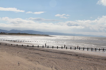 Fototapeta premium Beach seascape with blue sky