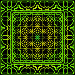 Geometric Pattern. Vector Illustration. Design For Printing, Presentation, Textile Industry. Black green color