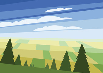 abstract polygonal green landscape