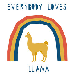 Abstract cute paper cut llama pattern. Childish crafted llama for design birthday card, veterinarian clinic poster, pet shop sale advertising, bag print etc.