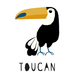 Fototapeta premium Abstract cute paper cut toucan pattern. Childish crafted toucan portrait for design birthday card, veterinarian clinic poster, pet shop sale advertising, bag or t shirt print etc.