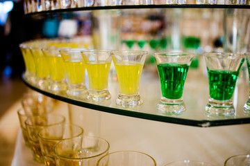 Festive banquet. Different alcoholic beverages