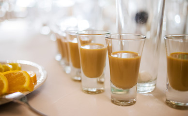 Festive banquet. Different alcoholic beverages