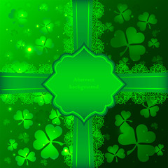 Green vector Saint Patrick's Day greeting card