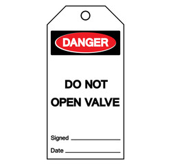 Danger Do Not Open Valve Tag Symbol Sign,Vector Illustration, Isolate On White Background Label. EPS10