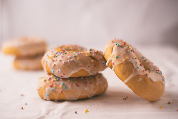 donuts on white background