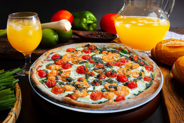 Delicious Seafood Pizza