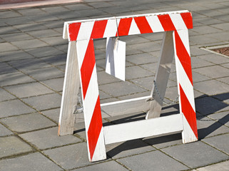 Road barrier on the city street