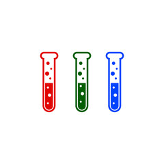 Chemical test tubes vector icon