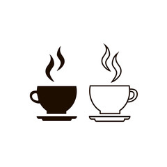 Two cups of hot drinks icon