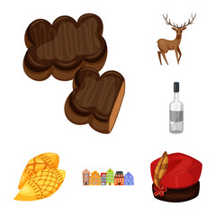 Isolated object of poland and travel logo. Set of poland and europe vector icon for stock.