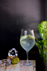 cocktail with lime and ice