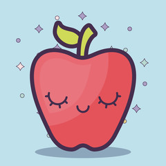 apple fruit kawaii character