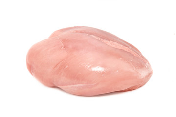 Raw chicken fillet breast isolated on white background