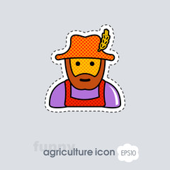 Farmers flat vector icon