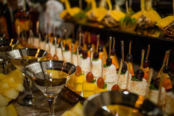 Luxury fruits on the table in restaurant