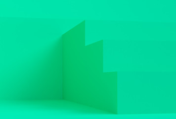 Colorful  stair scene Minimalist geometrical abstract background, pastel colors, 3D render, trend poster, Illustration.